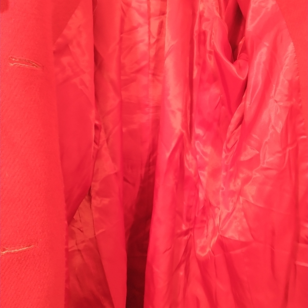 Talbots Stylish Wool Blend Red Button-Up Coat - Picture 5 of 7